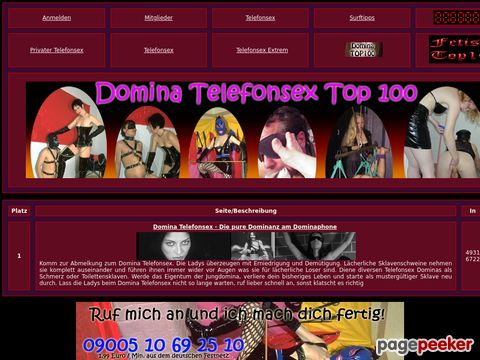 Domina Telefonsex Topliste